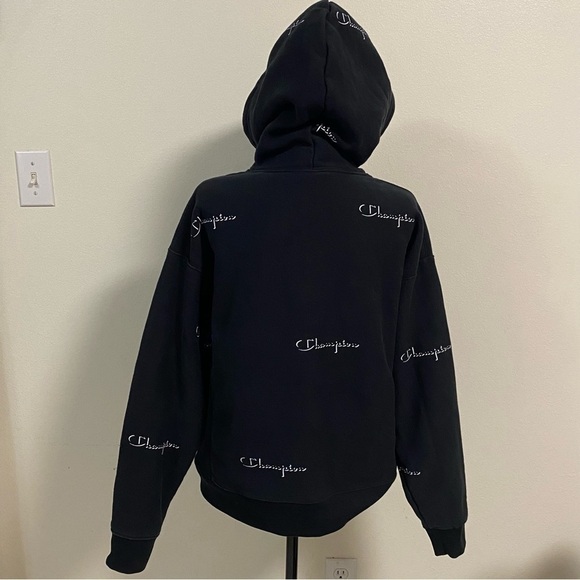 Champion hoodie women’s Size Large Black with logo Reverse Weave Hoodie - Picture 3 of 15